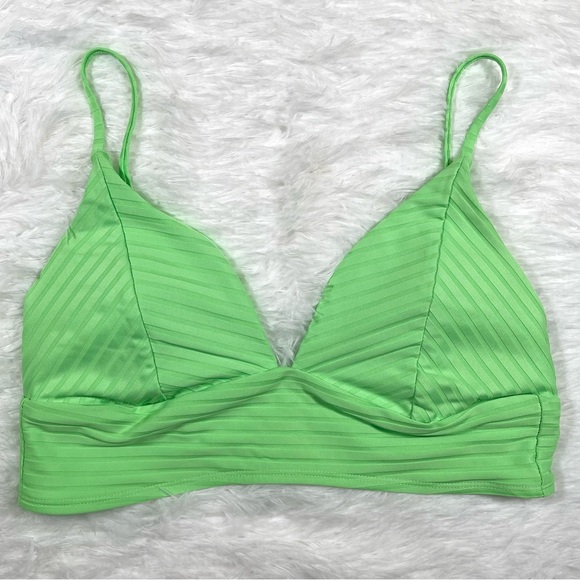 No Boundaries Juniors' Solid V-Front Bikini Swim Top Mint Sizzle Sz M - Picture 6 of 8